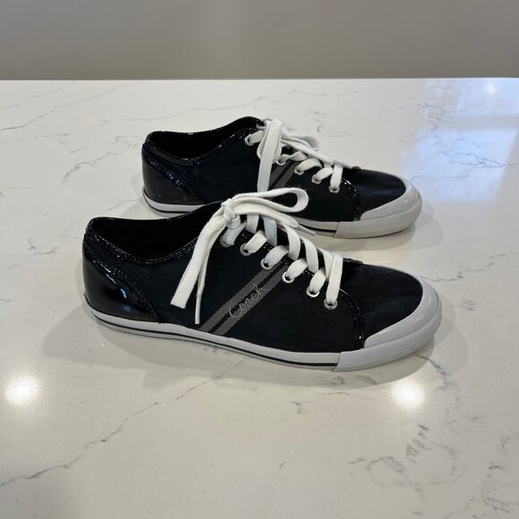 Coach Folly Black/White Low Top Sneaker - size 9 - Picture 2 of 11